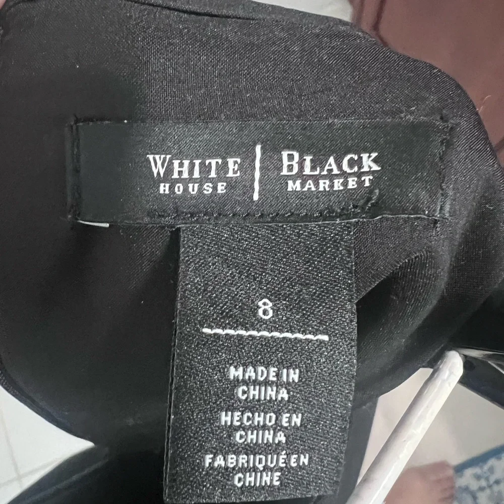 White House Black Market Black Pencil Skirt with Front Slit, Size 8